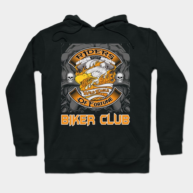 Wild Eagle Biker Club Hoodie by black8elise